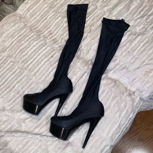 Sexy Platform Stiletto Thigh High Stretch Lycra 7